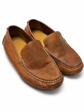 Cole Haan Tan Leather Somerset Venetian Driving Loafers
